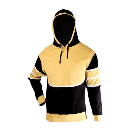 Adult Black & Gold Striped Hoodie - Mardi Gras Apparel - Black & Gold, Unisex, - Hoodie