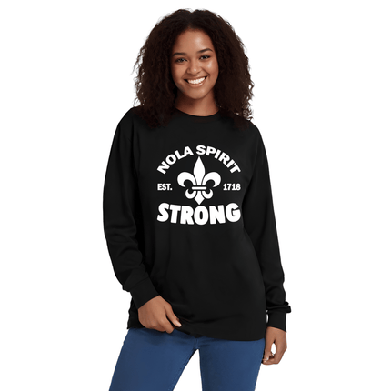 Adult NOLA Spirit Strong Long Sleeve T-Shirt - Mardi Gras Apparel - Adult, New Orleans, NOLA Spirit - Tee - Shirt