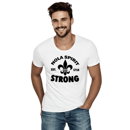 Adult NOLA Spirit Strong T-Shirt - Mardi Gras Apparel - Adult, New Orleans, NOLA Spirit - Tee - Shirt