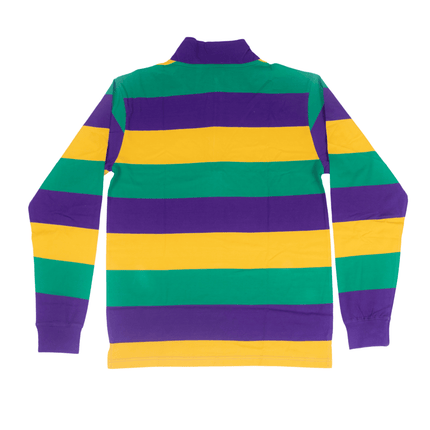 Adult Unisex Mardi Gras Striped Quarter - Zip Pullover - Mardi Gras Apparel - Adult Unisex, Button Up, Collared - Sweatshirt