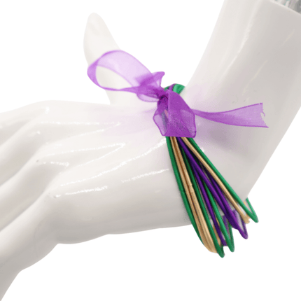 Mardi Gras Bangle Bracelet Set - Mardi Gras Apparel - Accessories, Adult, Hair Bow - Bracelets