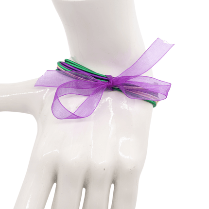 Mardi Gras Bangle Bracelet Set - Mardi Gras Apparel - Accessories, Adult, Hair Bow - Bracelets