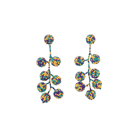 Mardi Gras Beaded Drop Earrings - Mardi Gras Apparel - Accessories, Adult, Earrings - Earrings