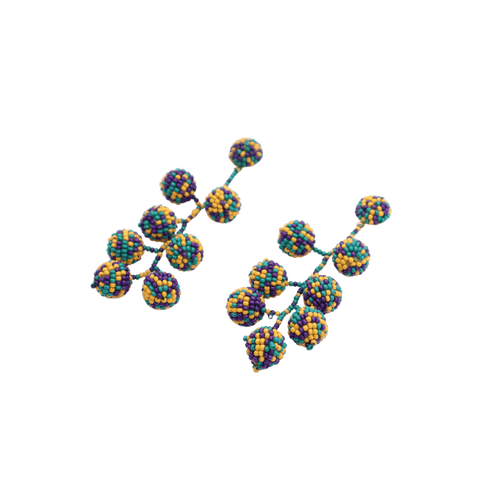 Mardi Gras Beaded Drop Earrings - Mardi Gras Apparel - Accessories, Adult, Earrings - Earrings