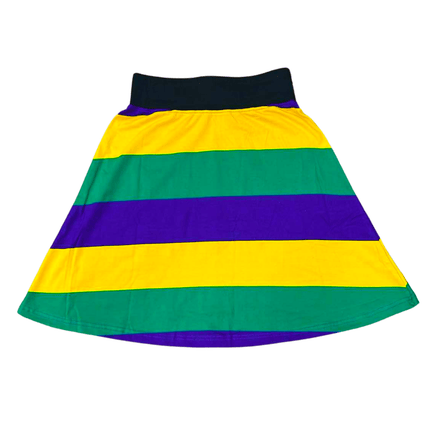 Mardi Gras Color Block Long Sleeve Shirt & Skirt Set - Mardi Gras Apparel - Adult, Ladies, Long Sleeve - Outfit Sets