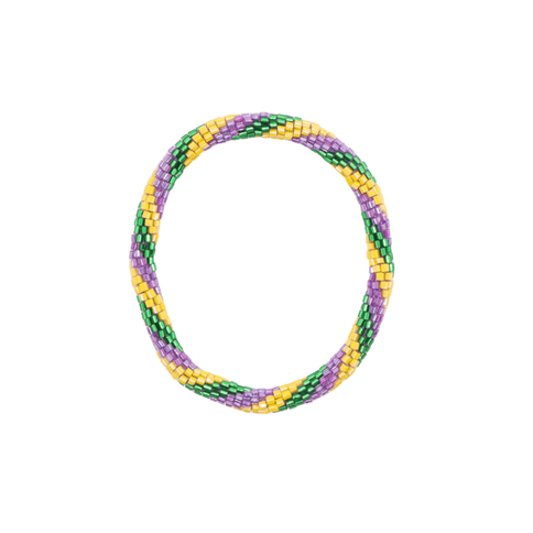Mardi Gras Handwoven Beaded Bracelet - Mardi Gras Apparel - Accessories, Adult, Hair Bow - Bracelets