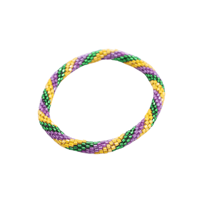 Mardi Gras Handwoven Beaded Bracelet - Mardi Gras Apparel - Accessories, Adult, Hair Bow - Bracelets