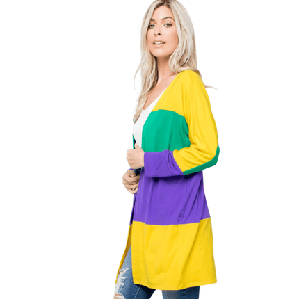 Mardi Gras Open Cardigan - Mardi Gras Apparel - Adult, Hoodie, Ladies - Cardigan