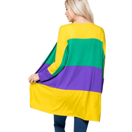 Mardi Gras Open Cardigan - Mardi Gras Apparel - Adult, Hoodie, Ladies - Cardigan