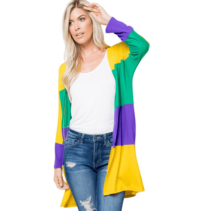 Mardi Gras Open Cardigan - Mardi Gras Apparel - Adult, Hoodie, Ladies - Cardigan