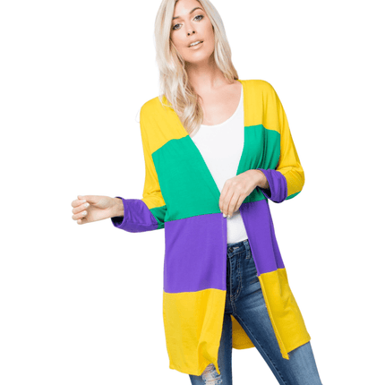 Mardi Gras Open Cardigan - Mardi Gras Apparel - Adult, Hoodie, Ladies - Cardigan
