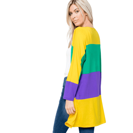 Mardi Gras Open Cardigan - Mardi Gras Apparel - Adult, Hoodie, Ladies - Cardigan
