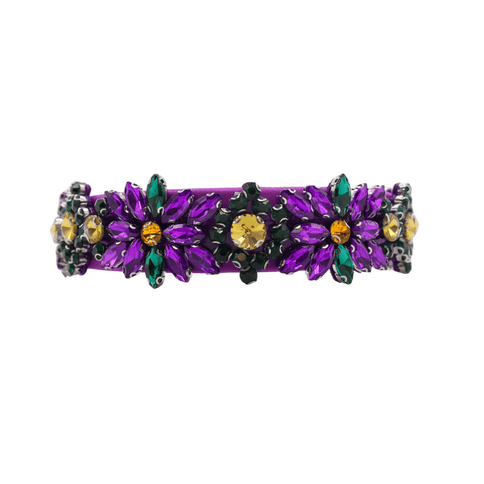 Mardi Gras Purple Floral Rhinestone Headband - Mardi Gras Apparel - Accessories, Headbands, Mardi Gras - Headband