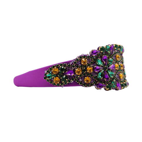 Mardi Gras Purple Gemstone Rhinestone Headband - Mardi Gras Apparel - Accessories, Headbands, Mardi Gras - Headband