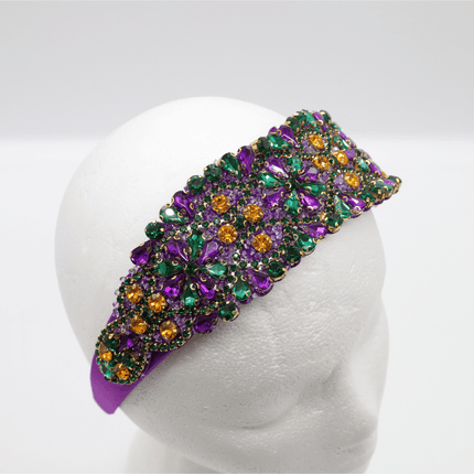 Mardi Gras Purple Gemstone Rhinestone Headband - Mardi Gras Apparel - Accessories, Headbands, Mardi Gras - Headband