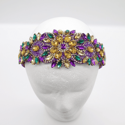 Mardi Gras Purple Jeweled Rhinestone Headband - Mardi Gras Apparel - Accessories, Headbands, Mardi Gras - Headband
