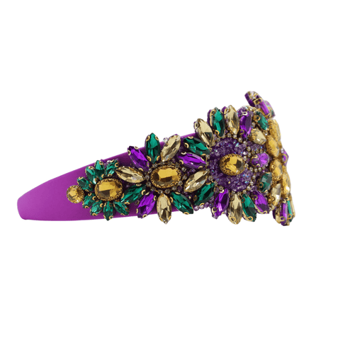 Mardi Gras Purple Jeweled Rhinestone Headband - Mardi Gras Apparel - Accessories, Headbands, Mardi Gras - Headband