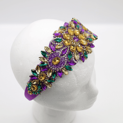 Mardi Gras Purple Jeweled Rhinestone Headband - Mardi Gras Apparel - Accessories, Headbands, Mardi Gras - Headband