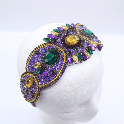 Mardi Gras Purple Jeweled Rhinestone Headband - Mardi Gras Apparel - Accessories, Headbands, Mardi Gras - Headband