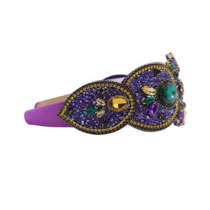 Mardi Gras Purple Jeweled Rhinestone Headband - Mardi Gras Apparel - Accessories, Headbands, Mardi Gras - Headband