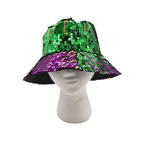 Mardi Gras Sequin Bucket Hat - Mardi Gras Apparel - Accessories, Adult, beanie - Hats