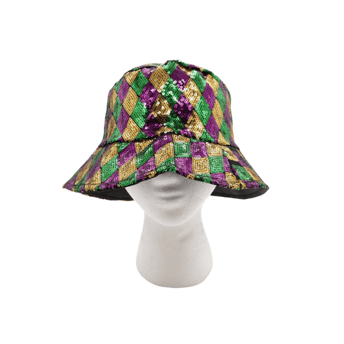 Mardi Gras Sequin Bucket Hat - Mardi Gras Apparel - Accessories, Adult, beanie - Hats
