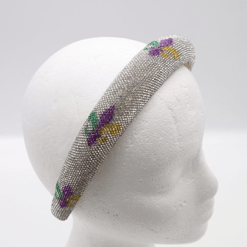 Mardi Gras Silver Rhinestone Headband - Mardi Gras Apparel - Accessories, Headbands, Mardi Gras - Headband