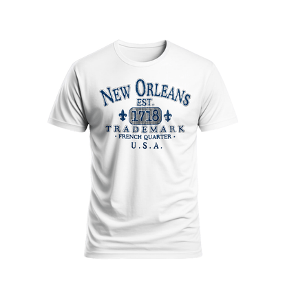 New Orleans 1718 Vintage Trademark T-Shirt Unisex - Mardi Gras Apparel - new orleans tshirt, Short Sleeve, - Tee - Shirt
