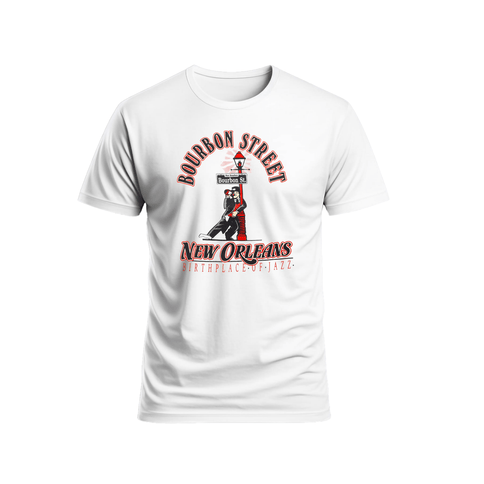 New Orleans Bourbon Street Birthplace of Jazz Graphic T-Shirt Unisex - Mardi Gras Apparel - new orleans tshirt, Short Sleeve, - Tee - Shirt