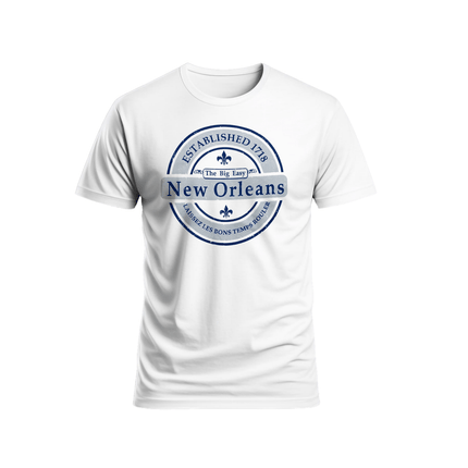 New Orleans Established 1718 Vintage Emblem T-Shirt Unisex - Mardi Gras Apparel - new orleans tshirt, Short Sleeve, - Tee - Shirt