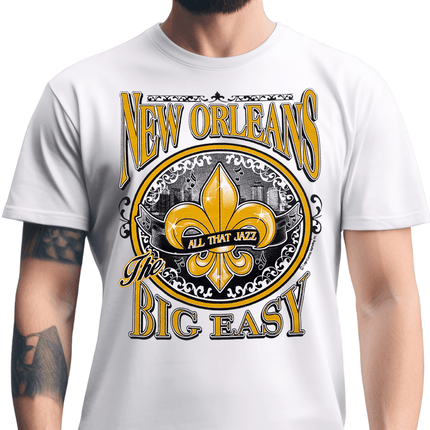 New Orleans The Big Easy Graphic T-Shirt Unisex - Mardi Gras Apparel - new orleans tshirt, Short Sleeve, - Tee - Shirt