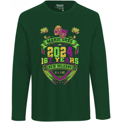 Adult Mardi Gras Vintage 2024 Long Sleeve Tee - shirt - Mardi Gras Apparel - 3 for 10, Adult Unisex, Black - Tee - Shirt