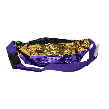Mardi Gras Color Block Sequin Fanny Pack - Mardi Gras Apparel - Accessories, Adult, Mardi Gras - 