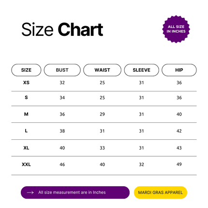 Mardi Gras Festive Long - Sleeve Dress - Mardi Gras Apparel - Adult, Collared, Dress - Dress