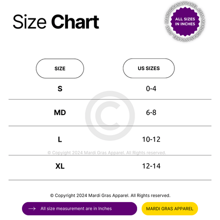 Mardi Gras Purple Top With Long Swiss Dot Sleeves - Mardi Gras Apparel - Adult, Gold, Green - 