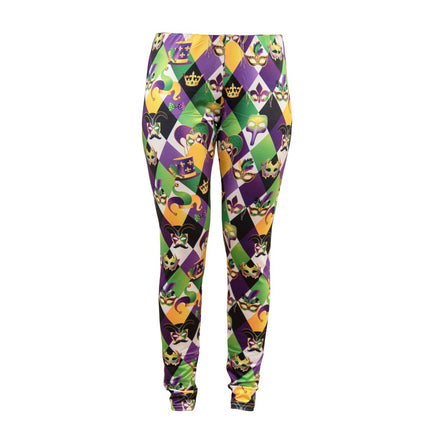 Mardi Gras Royal Carnival High - Waist Leggings - Mardi Gras Apparel - Adult, Ladies, Leggings - 